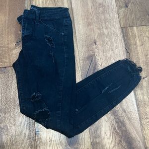 Black skinny ripped jeans